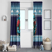 Cardiganshire Wales Christmas Window Curtain Cardigan Bay Dolphin Rugby Design - Wonder Print Shop