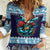 Cardiganshire Wales Christmas Women Casual Shirt Cardigan Bay Dolphin Rugby Design - Wonder Print Shop