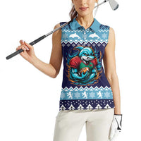Cardiganshire Wales Christmas Women Sleeveless Polo Shirt Cardigan Bay Dolphin Rugby Design - Wonder Print Shop