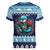Cardiganshire Wales Christmas Women V-Neck T-Shirt Cardigan Bay Dolphin Rugby Design - Wonder Print Shop