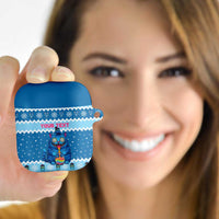 Personalized Trippy Catmas AirPods Case Cute Blue Derpy Cat and Owl Companion - Wonder Print Shop