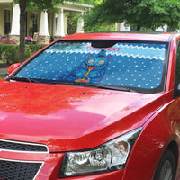 Personalized Trippy Catmas Auto Sun Shade Cute Blue Derpy Cat and Owl Companion - Wonder Print Shop