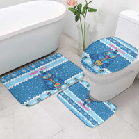 Personalized Trippy Catmas Bathroom Set Cute Blue Derpy Cat and Owl Companion - Wonder Print Shop