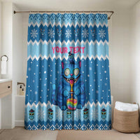 Personalized Trippy Catmas Bathroom Set Cute Blue Derpy Cat and Owl Companion - Wonder Print Shop