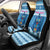 Personalized Trippy Catmas Car Seat Cover Cute Blue Derpy Cat and Owl Companion - Wonder Print Shop