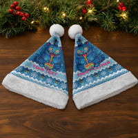 Personalized Trippy Catmas Christmas Santa Hat Cute Blue Derpy Cat and Owl Companion - Wonder Print Shop