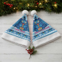 Personalized Trippy Catmas Christmas Santa Hat Cute Blue Derpy Cat and Owl Companion - Wonder Print Shop