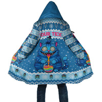 Personalized Trippy Catmas Cloak Cute Blue Derpy Cat and Owl Companion - Wonder Print Shop