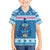 Personalized Trippy Catmas Kid Hawaiian Shirt Cute Blue Derpy Cat and Owl Companion - Wonder Print Shop