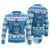 Personalized Trippy Catmas Ugly Christmas Sweater Cute Blue Derpy Cat and Owl Companion - Wonder Print Shop