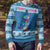 Personalized Trippy Catmas Ugly Christmas Sweater Cute Blue Derpy Cat and Owl Companion - Wonder Print Shop