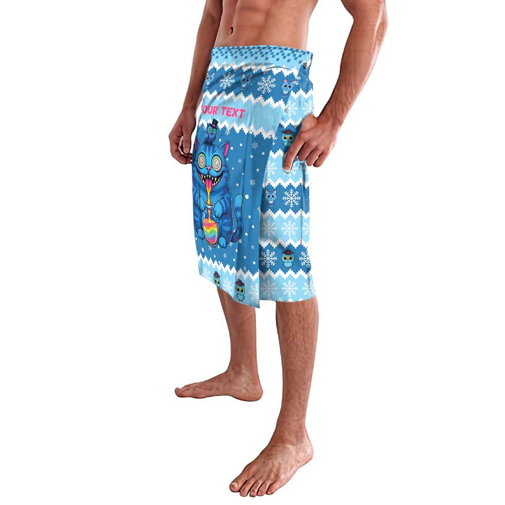 Personalized Trippy Catmas Lavalava Cute Blue Derpy Cat and Owl Companion - Wonder Print Shop