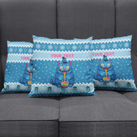 Personalized Trippy Catmas Pillow Cover Cute Blue Derpy Cat and Owl Companion - Wonder Print Shop