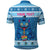 Personalized Trippy Catmas Polo Shirt Cute Blue Derpy Cat and Owl Companion - Wonder Print Shop