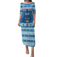 Personalized Trippy Catmas Puletasi Cute Blue Derpy Cat and Owl Companion - Wonder Print Shop