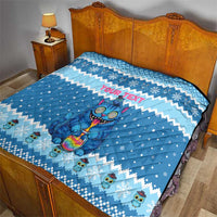 Personalized Trippy Catmas Quilt Cute Blue Derpy Cat and Owl Companion - Wonder Print Shop