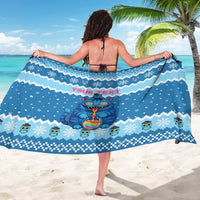 Personalized Trippy Catmas Sarong Cute Blue Derpy Cat and Owl Companion - Wonder Print Shop