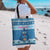 Personalized Trippy Catmas Tote Bag Cute Blue Derpy Cat and Owl Companion - Wonder Print Shop