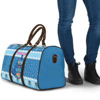 Personalized Trippy Catmas Travel Bag Cute Blue Derpy Cat and Owl Companion - Wonder Print Shop