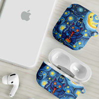 Trippy Cat and Owl AirPods Case Starry Psychedelic Vibes - Wonder Print Shop