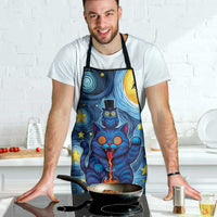 Trippy Cat and Owl Apron Starry Psychedelic Vibes - Wonder Print Shop