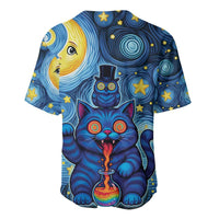 Trippy Cat and Owl Baseball Jersey Starry Psychedelic Vibes - Wonder Print Shop