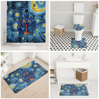 Trippy Cat and Owl Bathroom Set Starry Psychedelic Vibes - Wonder Print Shop