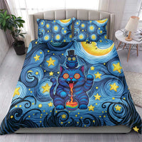 Trippy Cat and Owl Bedding Set Starry Psychedelic Vibes - Wonder Print Shop