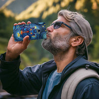 Trippy Cat and Owl 4 in 1 Can Cooler Tumbler Starry Psychedelic Vibes - Wonder Print Shop