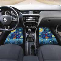 Trippy Cat and Owl Car Mats Starry Psychedelic Vibes - Wonder Print Shop