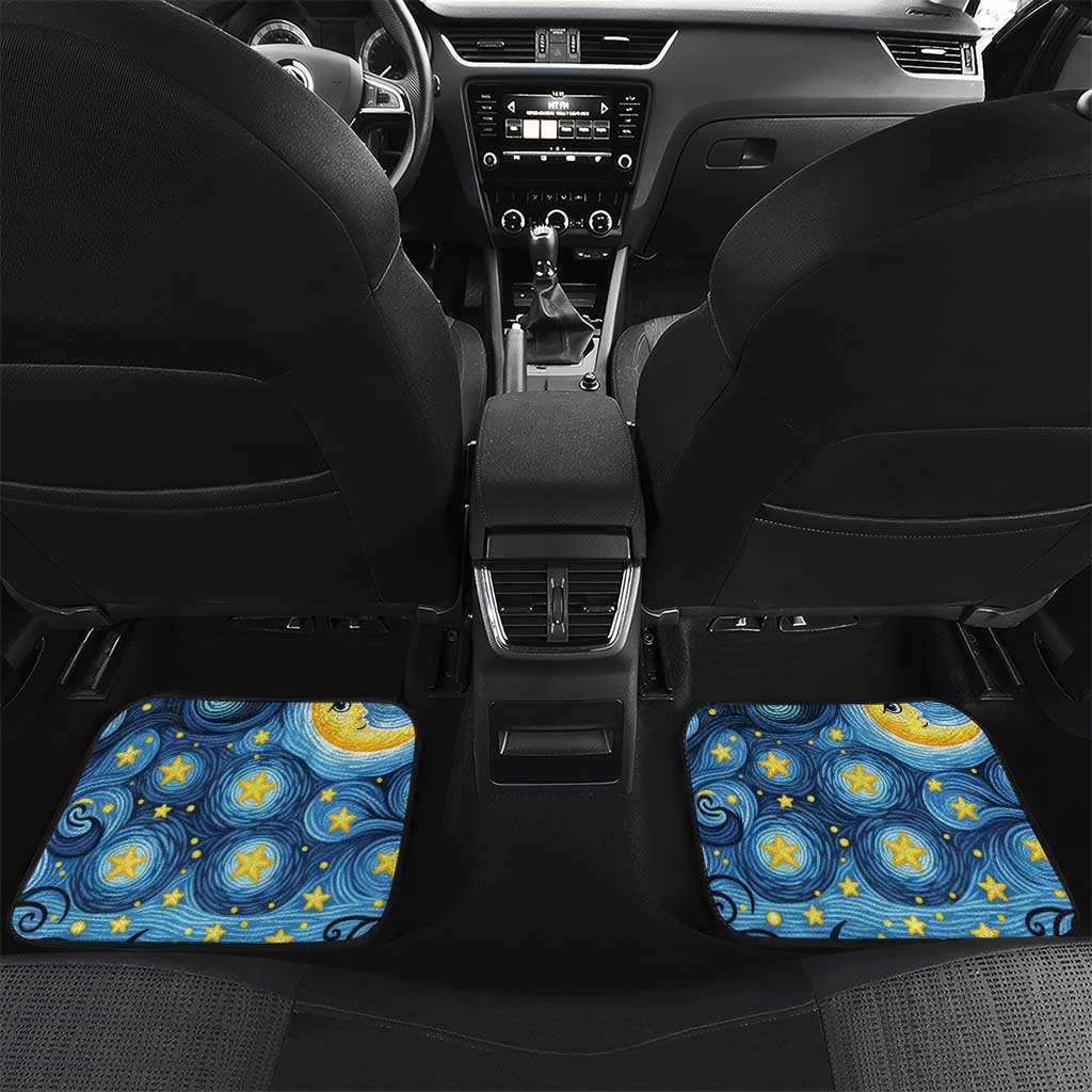 Trippy Cat and Owl Car Mats Starry Psychedelic Vibes - Wonder Print Shop