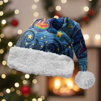 Trippy Cat and Owl Christmas Santa Hat Starry Psychedelic Vibes - Wonder Print Shop