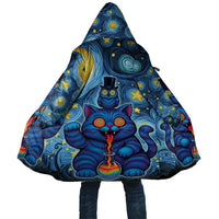 Trippy Cat and Owl Cloak Starry Psychedelic Vibes - Wonder Print Shop