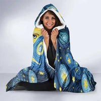 Trippy Cat and Owl Hooded Blanket Starry Psychedelic Vibes - Wonder Print Shop