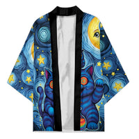 Trippy Cat and Owl Kimono Starry Psychedelic Vibes - Wonder Print Shop