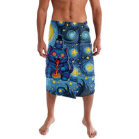 Trippy Cat and Owl Lavalava Starry Psychedelic Vibes - Wonder Print Shop