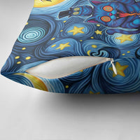 Trippy Cat and Owl Pillow Cover Starry Psychedelic Vibes - Wonder Print Shop