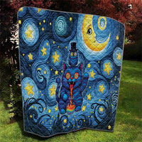 Trippy Cat and Owl Quilt Starry Psychedelic Vibes - Wonder Print Shop