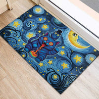 Trippy Cat and Owl Rubber Doormat Starry Psychedelic Vibes - Wonder Print Shop