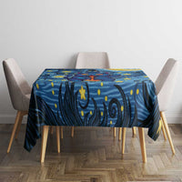 Trippy Cat and Owl Tablecloth Starry Psychedelic Vibes - Wonder Print Shop