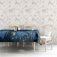 Trippy Cat and Owl Tablecloth Starry Psychedelic Vibes - Wonder Print Shop