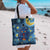 Trippy Cat and Owl Tote Bag Starry Psychedelic Vibes - Wonder Print Shop