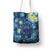 Trippy Cat and Owl Tote Bag Starry Psychedelic Vibes - Wonder Print Shop