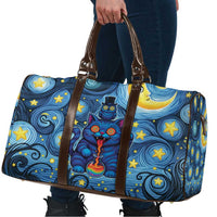 Trippy Cat and Owl Travel Bag Starry Psychedelic Vibes - Wonder Print Shop
