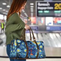 Trippy Cat and Owl Travel Bag Starry Psychedelic Vibes - Wonder Print Shop