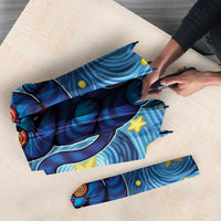 Trippy Cat and Owl Umbrella Starry Psychedelic Vibes - Wonder Print Shop