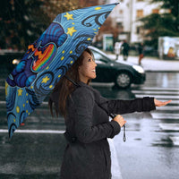 Trippy Cat and Owl Umbrella Starry Psychedelic Vibes - Wonder Print Shop