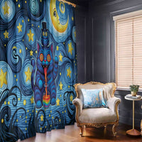 Trippy Cat and Owl Window Curtain Starry Psychedelic Vibes - Wonder Print Shop