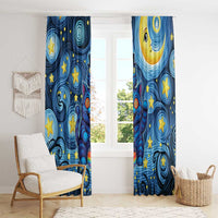Trippy Cat and Owl Window Curtain Starry Psychedelic Vibes - Wonder Print Shop