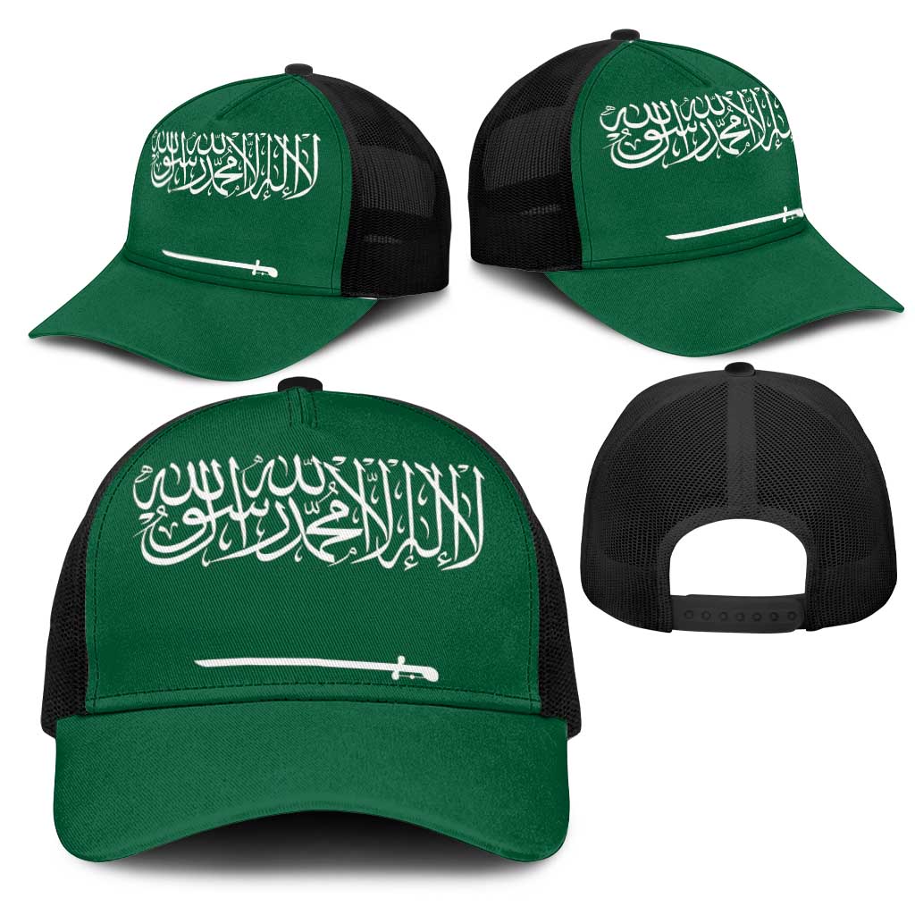Saudi Arabia Mesh Trucker Cap National Flag Colors - Wonder Print Shop